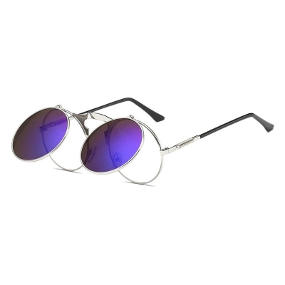 Picture of Fashion VINTAGE Round STEAMPUNK Flip Up Sunglass