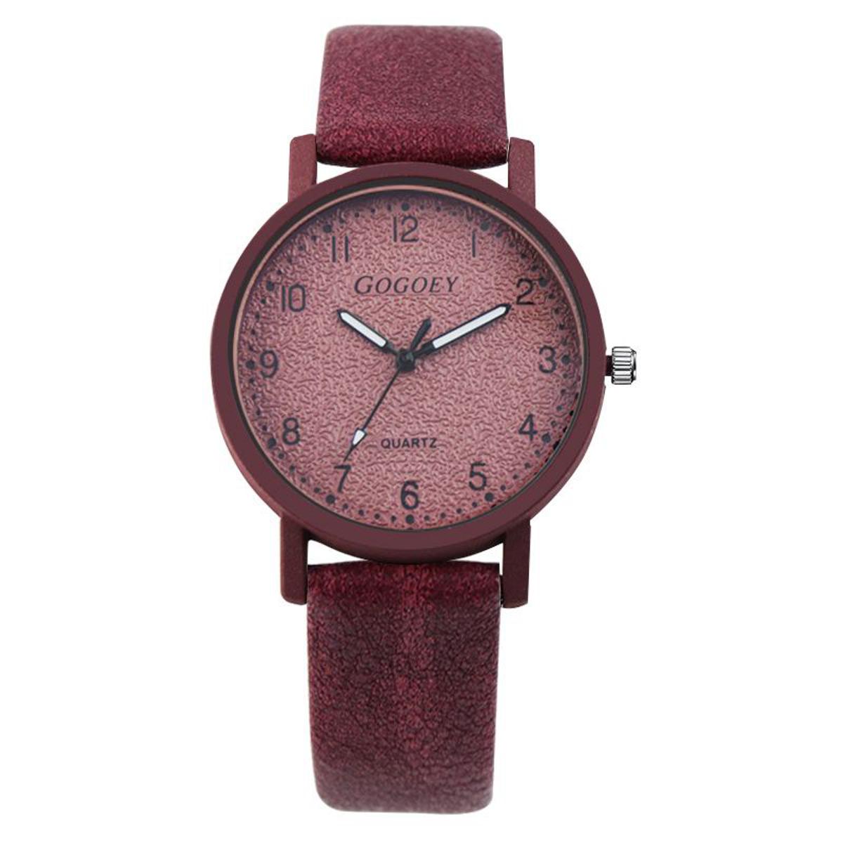 Picture of Leather Personality Romantic Women Wrist Watch - Purple
