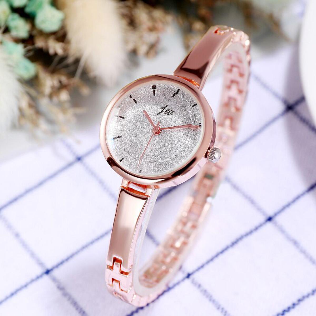Picture of Best Selling Stainless Steel Flash Quartz Women Watch - Golden