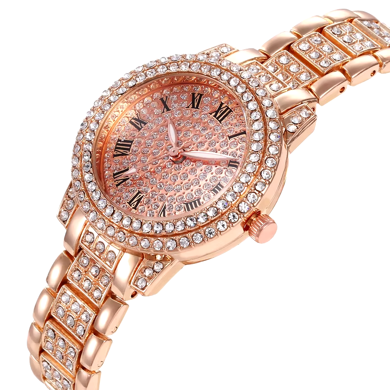 Picture of Diamond Elegant Zircon Crystal Top Brand Steel Bracelet Watch - Golden