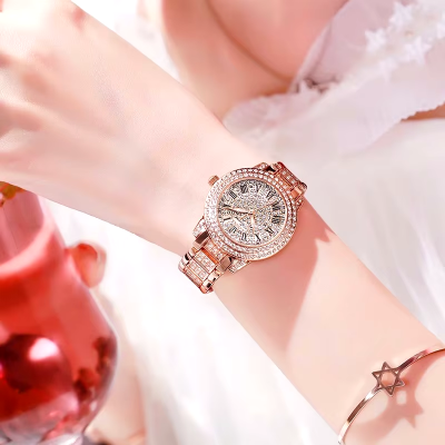Picture of Diamond Elegant Zircon Crystal Top Brand Steel Bracelet Watch - Golden
