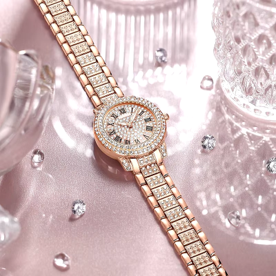 Picture of Diamond Elegant Zircon Crystal Top Brand Steel Bracelet Watch - Golden