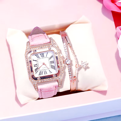 Picture of Women diamond starry Luxury Watch & Bracelet set