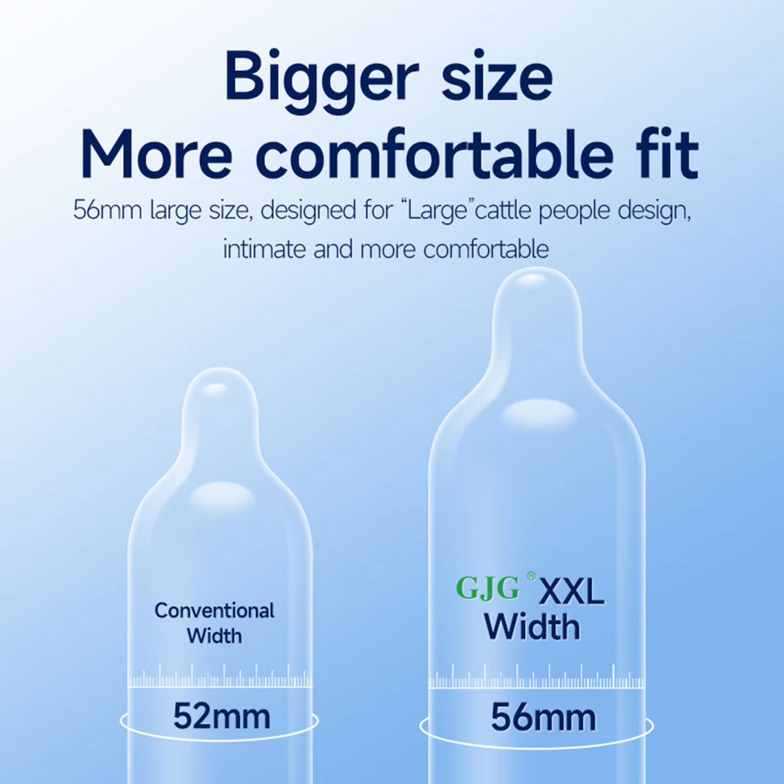 Picture of GJG XXL 56mm Size Ultra-Sensitive Ultimate Sexual Passionate Contraception Condoms - 10 Pcs
