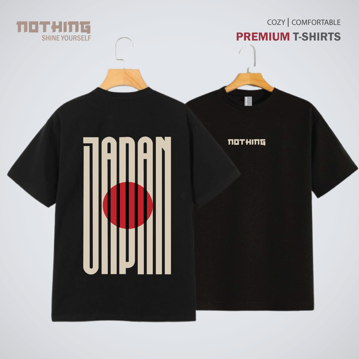 Picture of Japanese Anime Premium Nothing Brand T-Shirt - Black