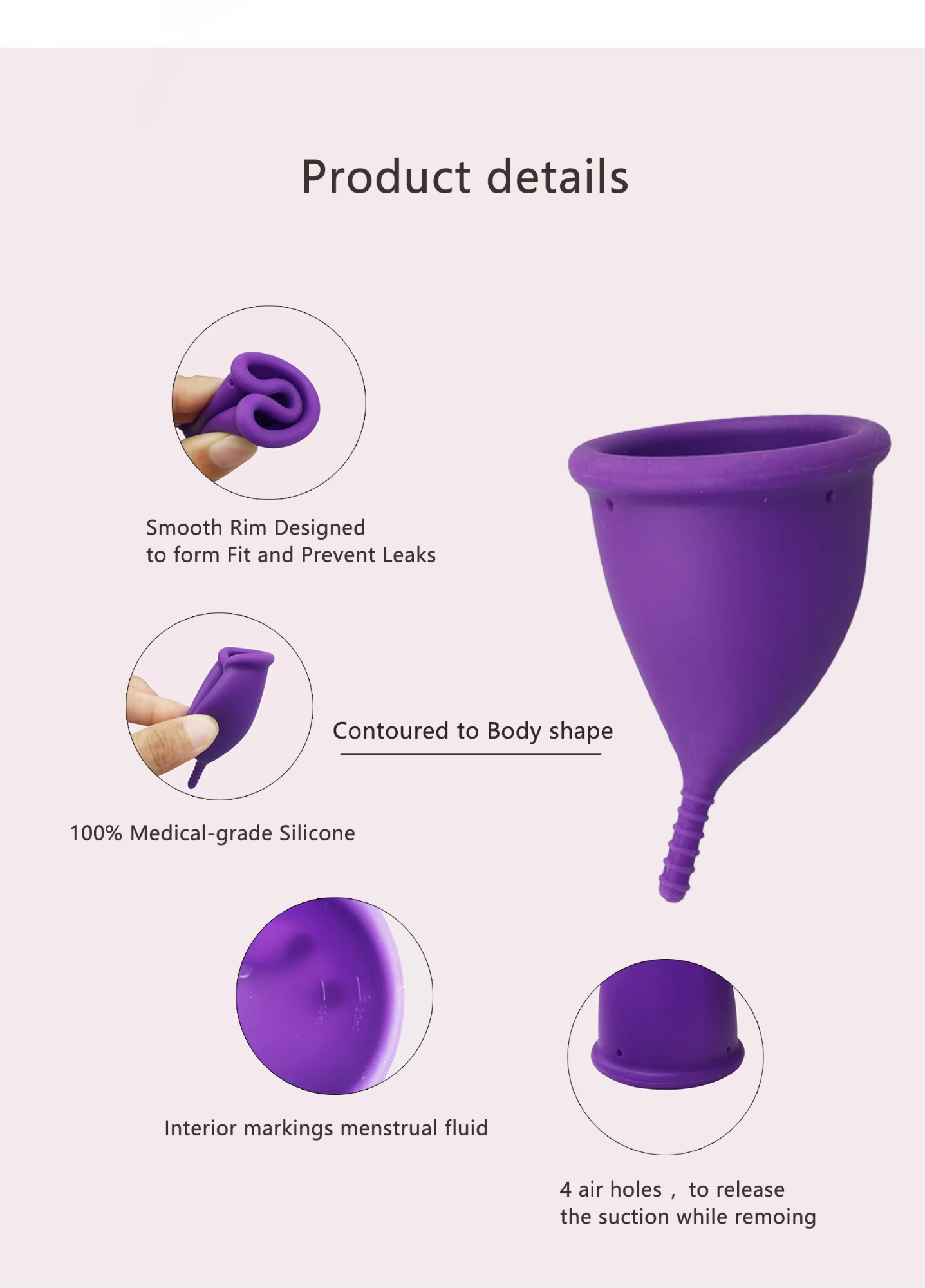 Picture of ANEERCARE Hypoallergenic Certified Reusable Menstrual Cup for Women | Large Size | Small Size | Pad