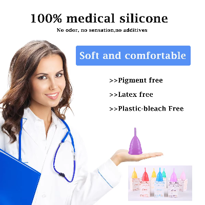 Picture of iCare Brand Medical Grade Silicone Case Reusable Best Design Organic Menstrual Cup for Women | 25 ml | Small Size | Pad