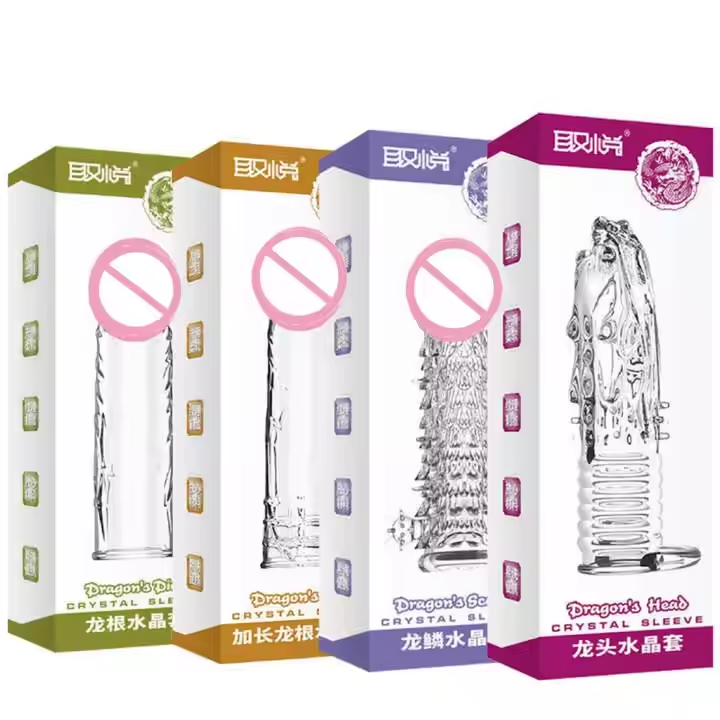 Picture of Dragon Head Extender Sleeve & Scrotum Holder, Premature Impotence Condom With Free Gel