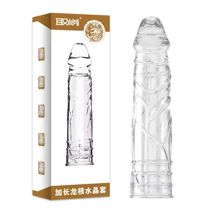 Picture of Dragon Head Extender Sleeve & Scrotum Holder, Premature Impotence Condom With Free Gel