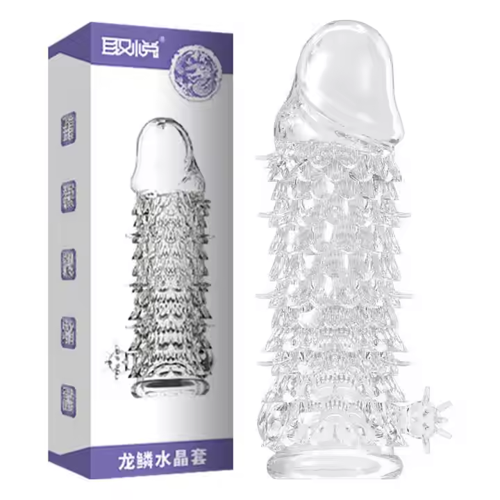 Picture of Dragon Head Extender Sleeve & Scrotum Holder, Premature Impotence Condom With Free Gel