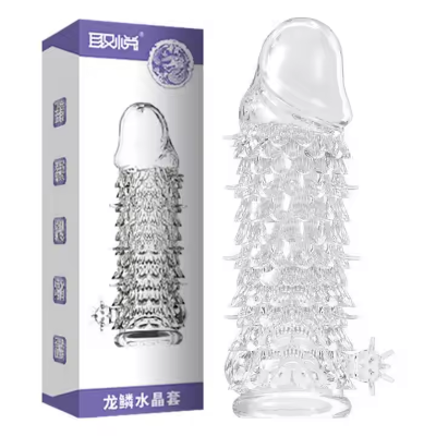 Picture of Dragon Head Extender Sleeve & Scrotum Holder, Premature Impotence Condom With Free Gel