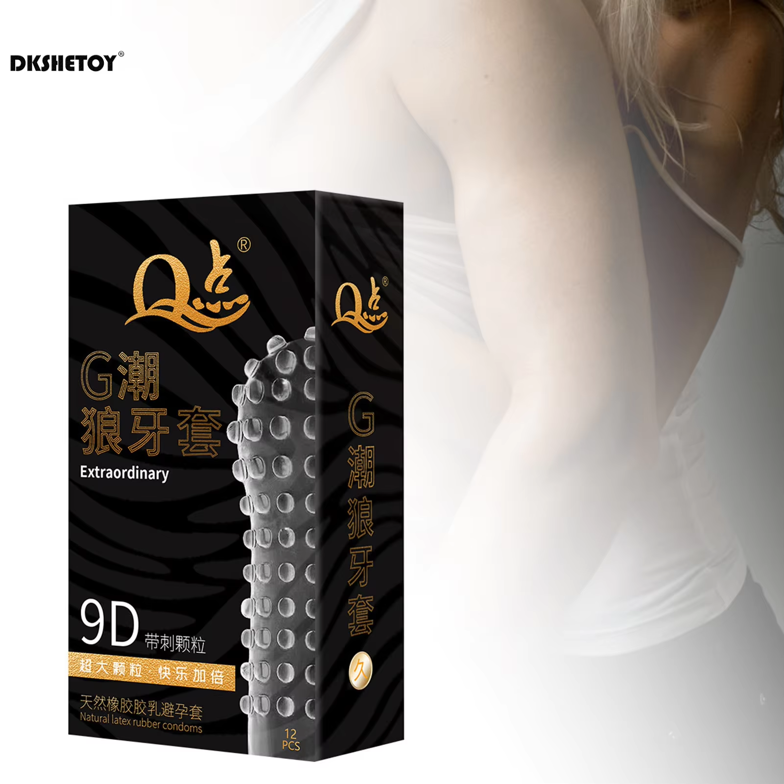 Picture of 9D Big Dots Condoms for men spikes dottet Hyaluronic Acid Super Lubricated Condoms