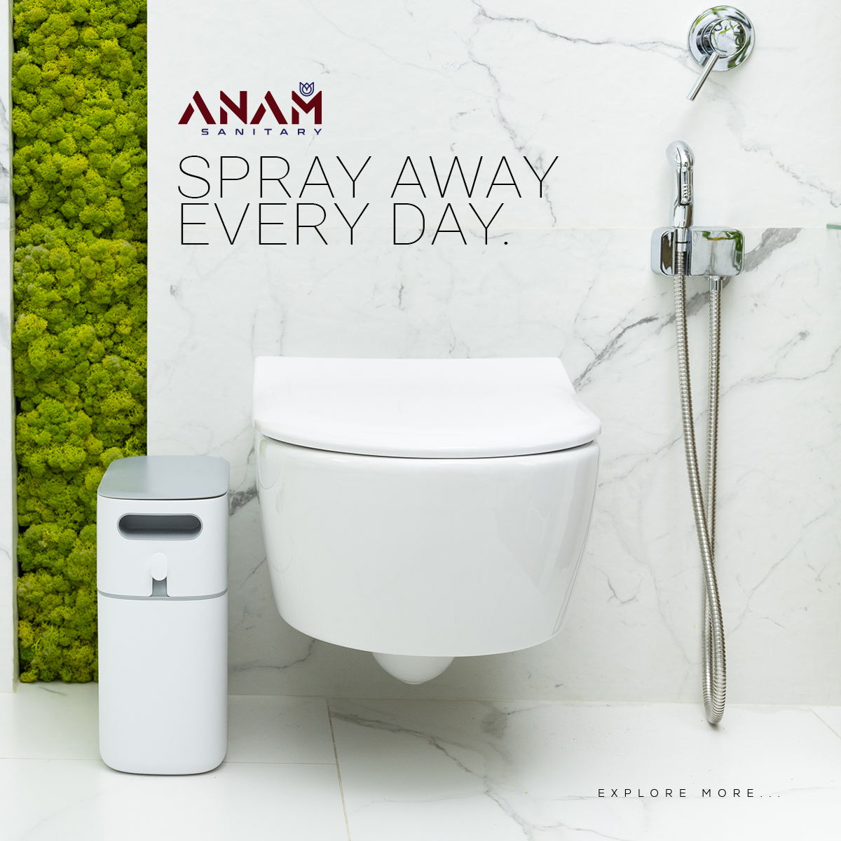 Picture of Grohe ABS Muslim Push Shower White