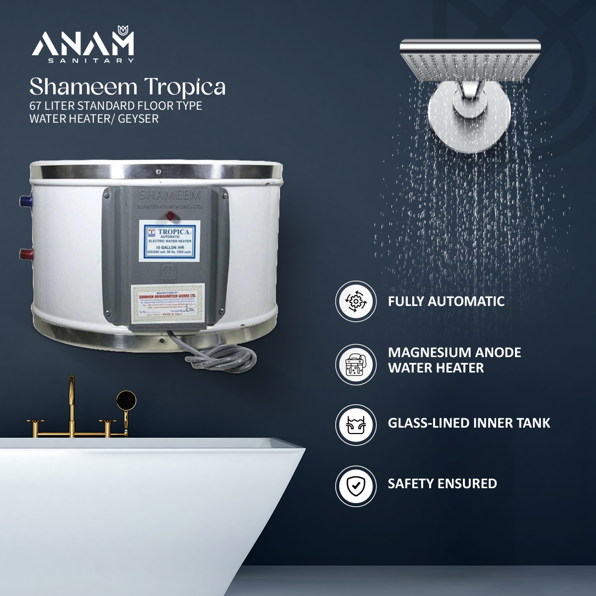 Picture of Shameem Tropica 67 Liter Standard Floor Type Water Heater/ Geyser