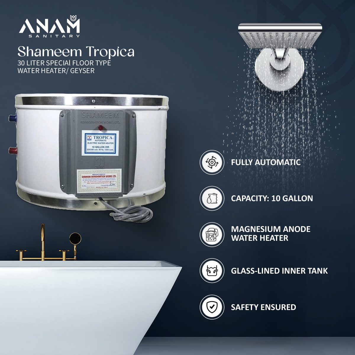 Picture of Shameem Tropica 30 Liter Special Floor Type Water Heater/Geyser
