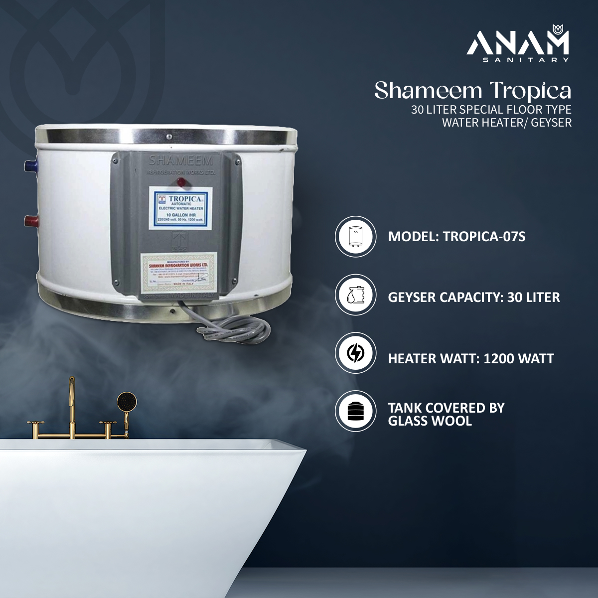 Picture of Shameem Tropica 30 Liter Special Floor Type Water Heater/Geyser