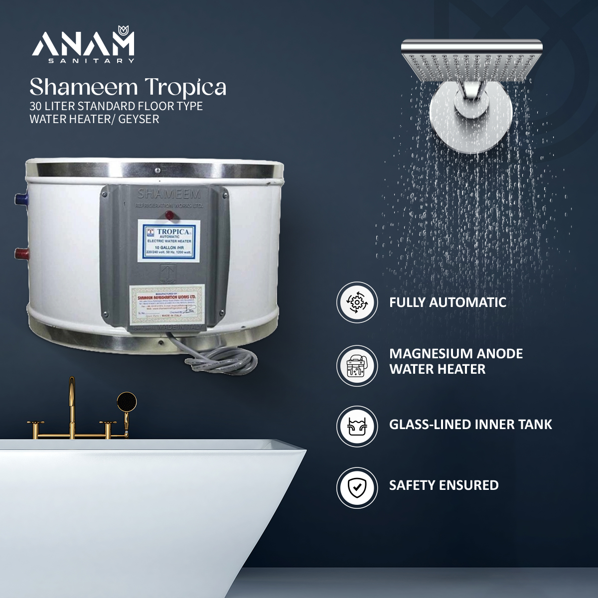 Picture of Shameem Tropica 30 Liter Standard Floor Type Water Heater/ Geyser