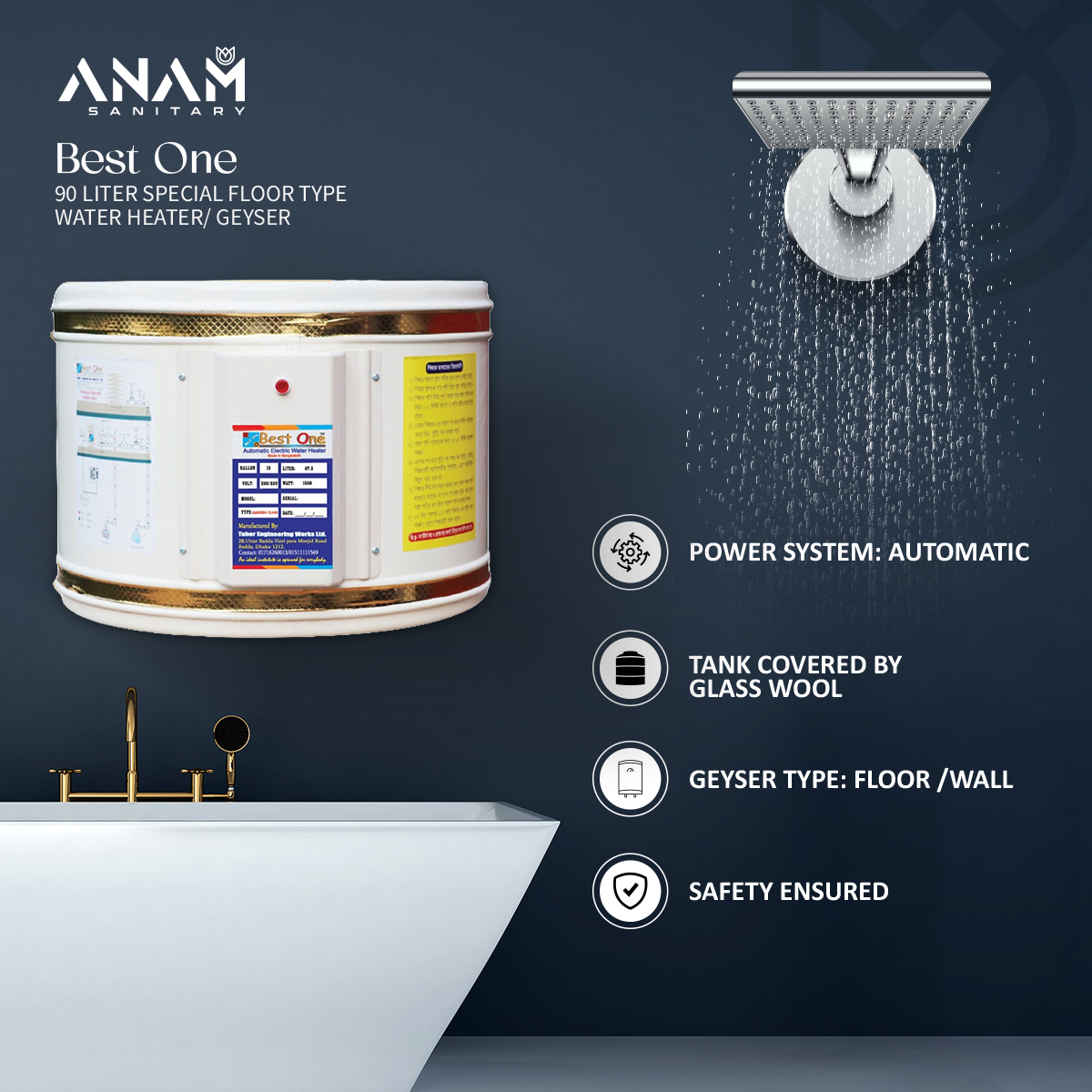 Picture of Best One 90 Liter Special Floor Type Water Heater/ Geyser