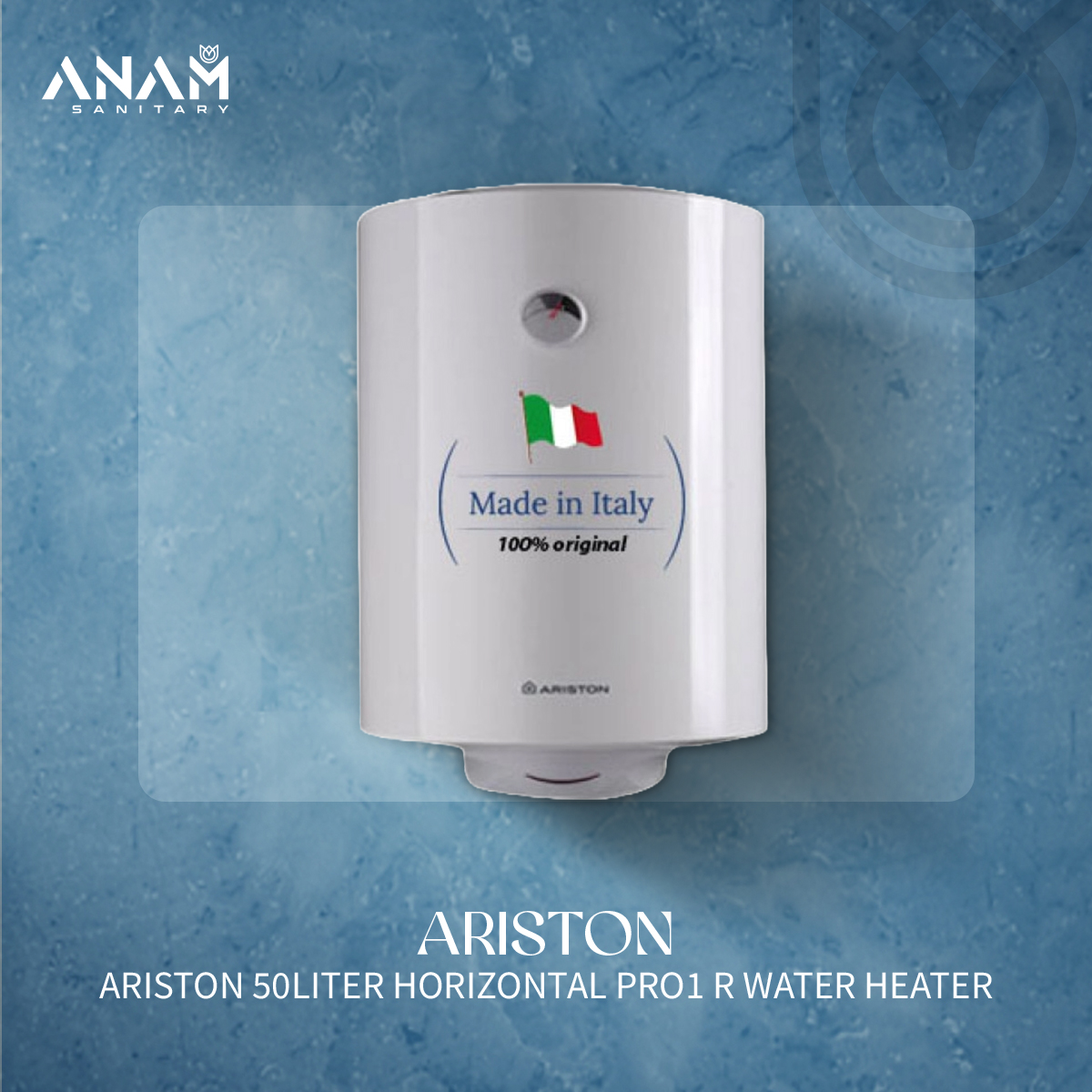Picture of Ariston 50liter Horizontal PRO1 R Water Heater (Geyser) Made in Italy