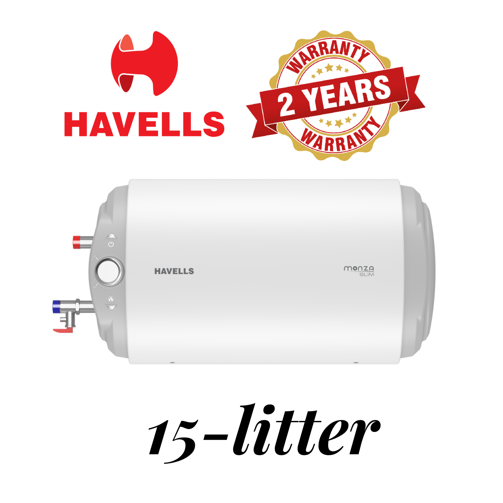 Picture of Havells Monza Slim Horizontal Geyser/Water Heater 15 Ltr - White