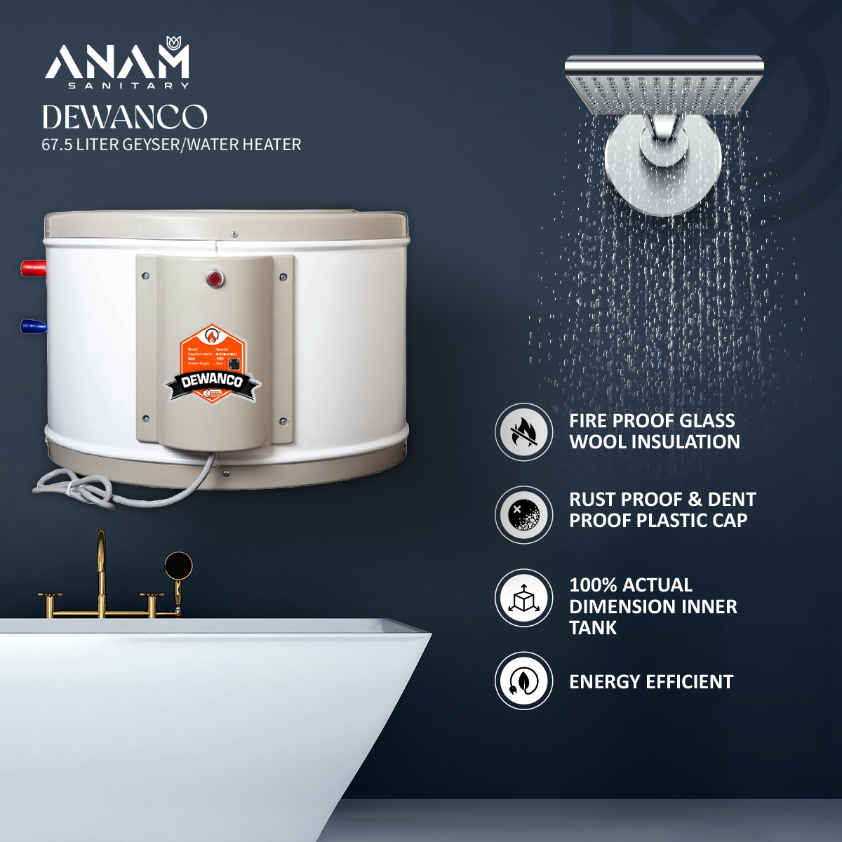 Picture of DEWANCO 67.5 Liter Geyser/Water Heater