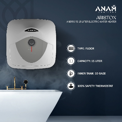 Picture of Ariston Andris RS 15 Liter Electric Water Heater with Safety Anode Made in Italy