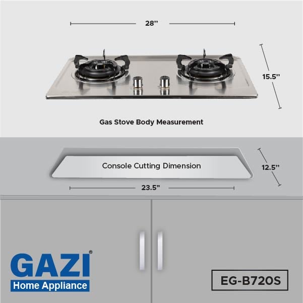Picture of Gazi EG-B720S Stainless Steel Smiss Gas Stove LPG