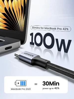 Picture of UGREEN USB-C to USB-C PD Fast Charging Braided Cable