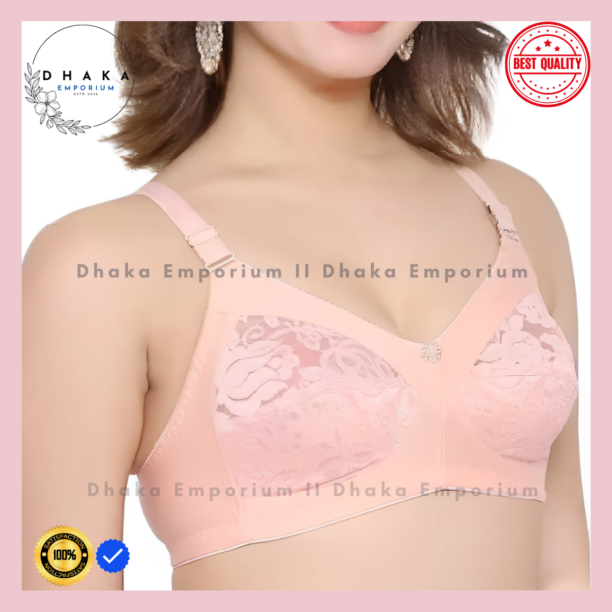 Picture of 4 Pieces High-Quality Cotton Bra Set for Women - Multicolor Randomly Selected Pack for Comfort