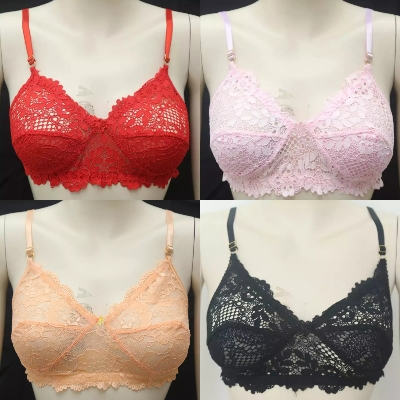 Picture of 3 Piece Comfortable Net Bra Soft Net Bra for Women