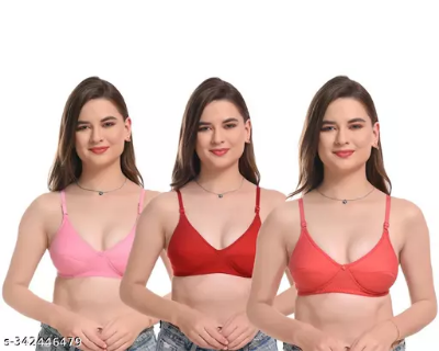 Picture of 3 Pcs Combo Full Coverage Regular Bra Stich for Women / Gils 4 Color