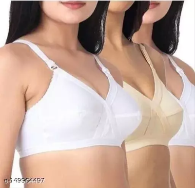 Picture of Women's Favorite Cotton Non-Padded Bra (Pack of 3) - Comfortable to Wear - Everyday Comfort in Stylish Colors