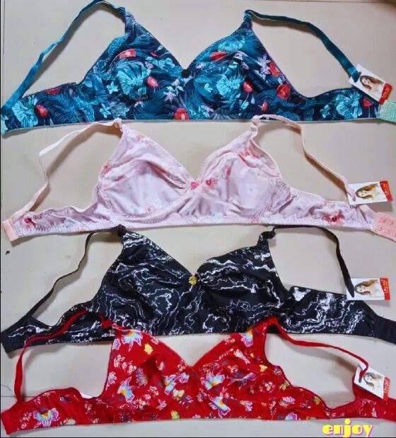 Picture of 4 Piece Stylish Printed stretchable bra for Women / Multi Colour / Ladies Bra / Cotton Bra for Girls / Bra for Women
