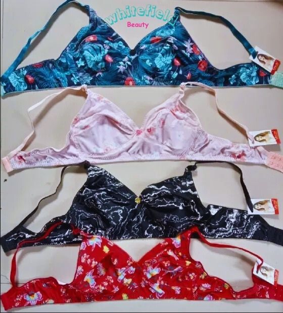 Picture of 4 Piece Stylish Printed stretchable bra for Women / Multi Colour / Ladies Bra / Cotton Bra for Girls / Bra for Women