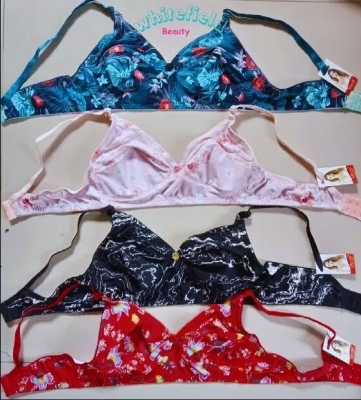 Picture of 4 Piece Stylish Printed stretchable bra for Women / Multi Colour / Ladies Bra / Cotton Bra for Girls / Bra for Women