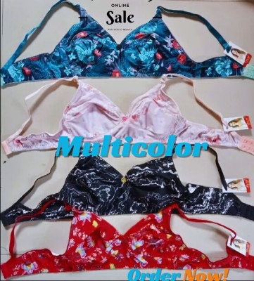 Picture of 4 Piece Stylish Printed stretchable bra for Women / Multi Colour / Ladies Bra / Cotton Bra for Girls / Bra for Women