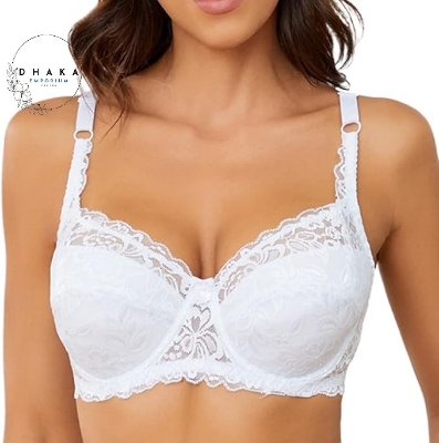 Picture of 4 Pieces High-Quality Full Net Cotton Non-Padded Bra Set for Women's & Girls