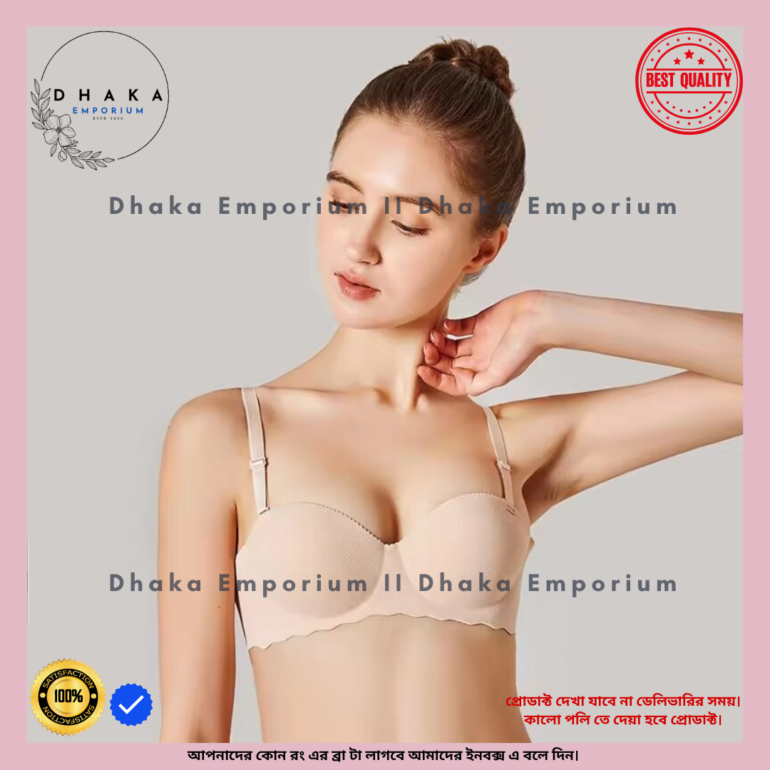 Picture of Seamless Bra Non-Slip Bra Strapless Bra Gathered Bra 1/2 Cup Bra Anti Sagging Bra Gathered Bra 3D CUP Soft Bra Elastic Free Cup