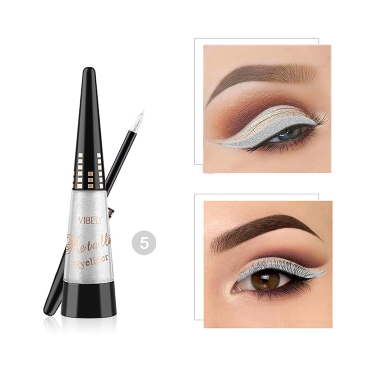 Picture of VIBELY Shiny Metallic Liquid Glitter Eye Liner Diamond Highlight Colorful Waterproof Quick-drying Liquid Eyeliner