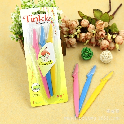 Picture of Tinkle Eyebrow Razor 1 Pack, Eyebrow Face Hair Removal & Shaper (3 Pieces Pack)