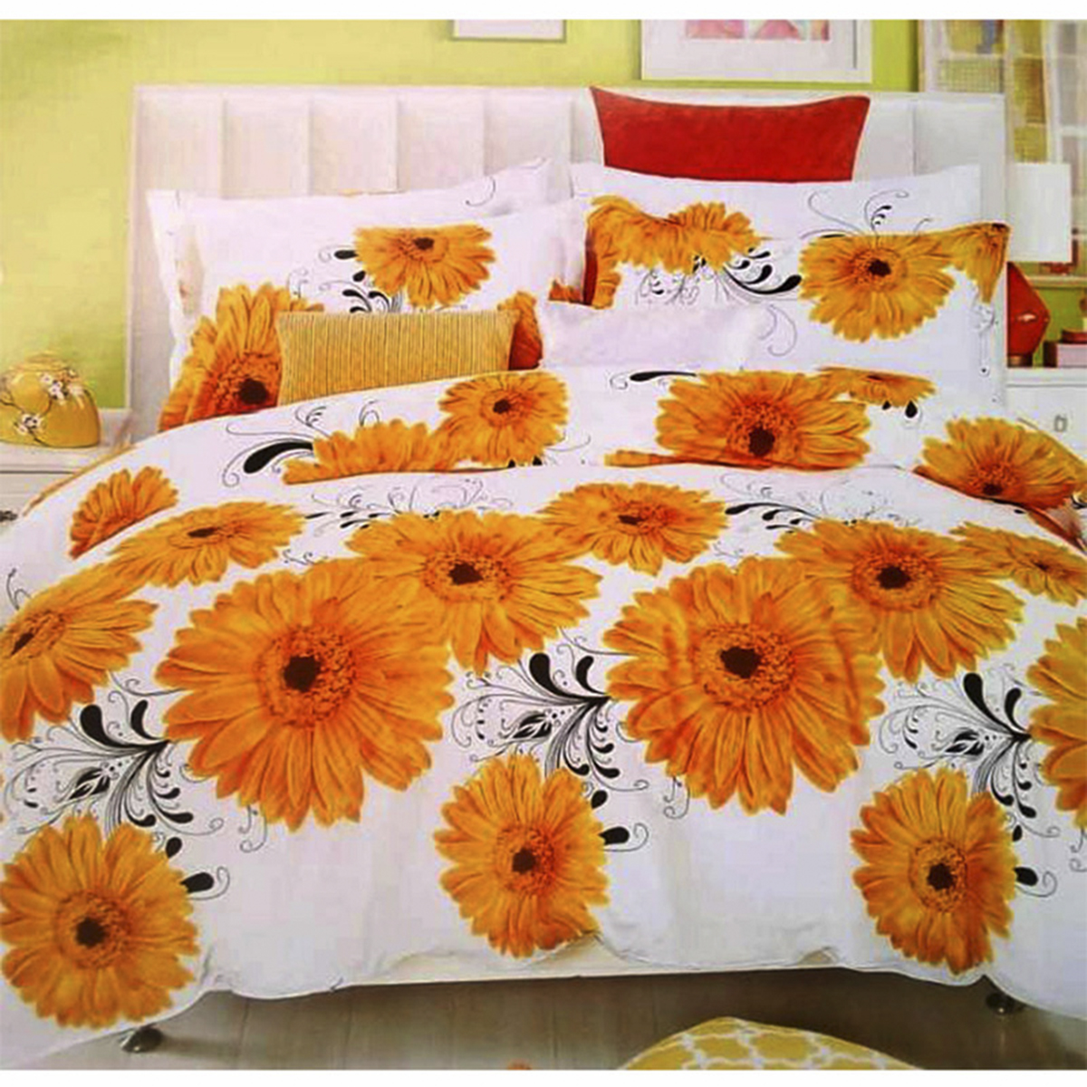 Picture of Digital Home Text King Size Bedsheet With Two Pillow Cover