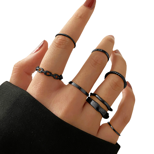 Picture of 7 Pcs Rings Set Women Ring Finger Ring Ladies Girls Couple rings Female Rings Set