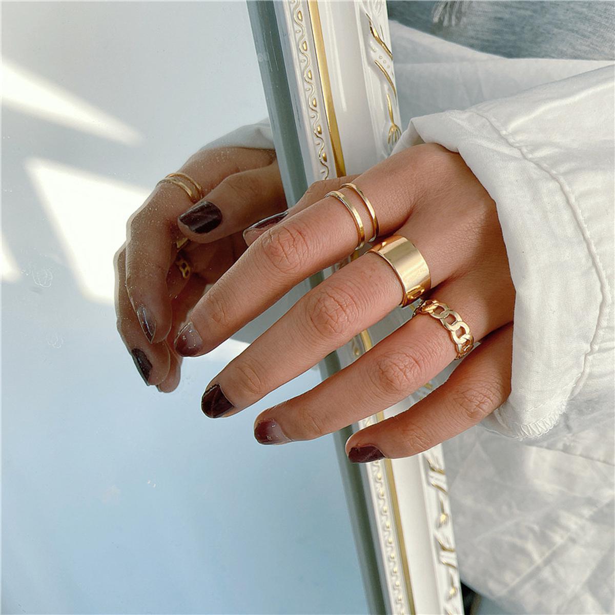 Picture of 3 pcs Rings Set Women Ring Finger Ring Ladies Girls couple rings ear rings Female Rings For Women Finger Ring For Women Rings Women fashion