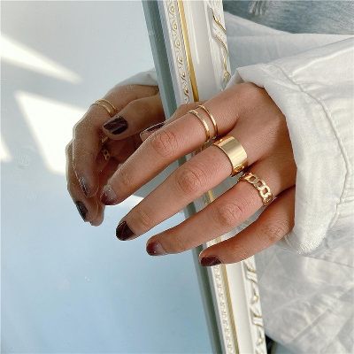 Picture of 3 pcs Rings Set Women Ring Finger Ring Ladies Girls couple rings ear rings Female Rings For Women Finger Ring For Women Rings Women fashion