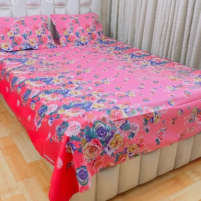 Picture of Digital Home Text King Size Bedsheet With Two Pillow Cover