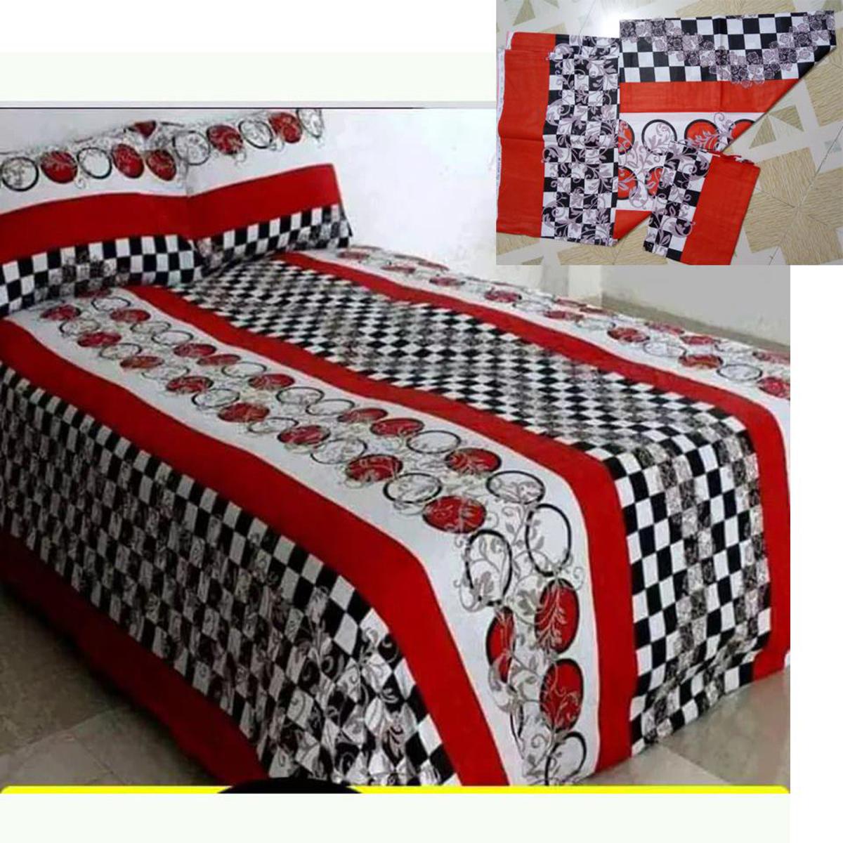 Picture of Digital Home Text King Size Bedsheet With Two Pillow Cover