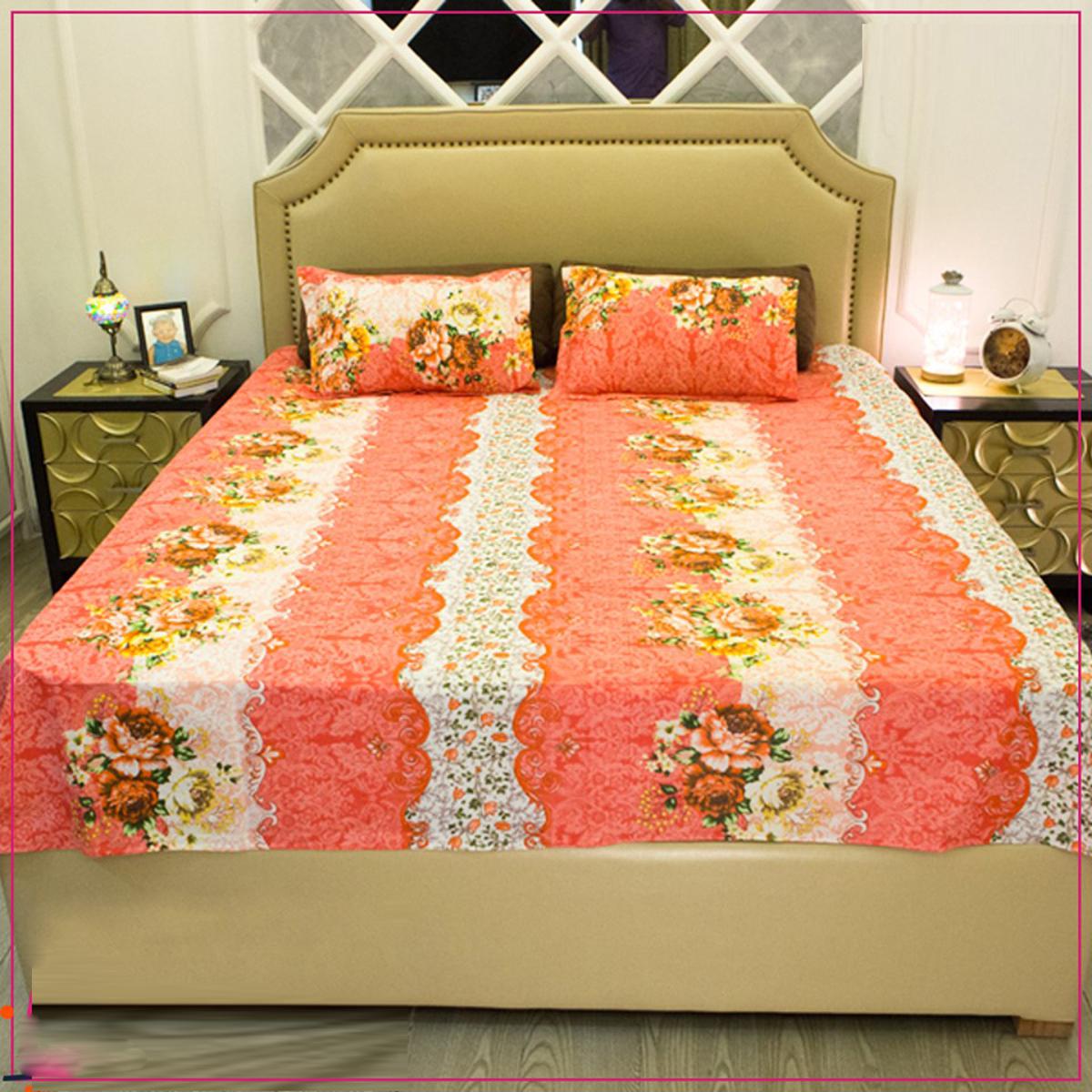 Picture of Digital Home Text King Size Bedsheet With Two Pillow Cover