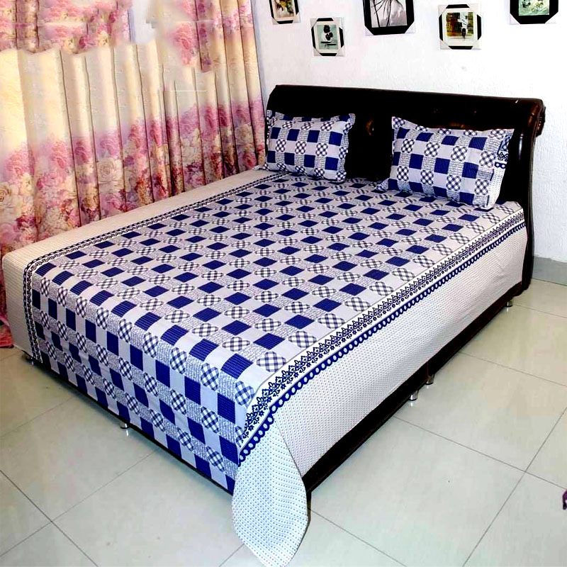 Picture of Digital Home Text King Size Bedsheet With Two Pillow Cover
