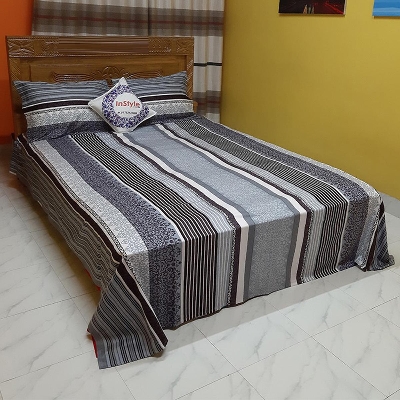 Picture of Digital Home Text King Size Bedsheet With Two Pillow Cover