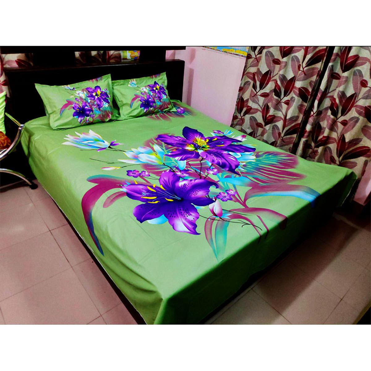 Picture of Double King Size Bedsheet With Two Pillow Cover